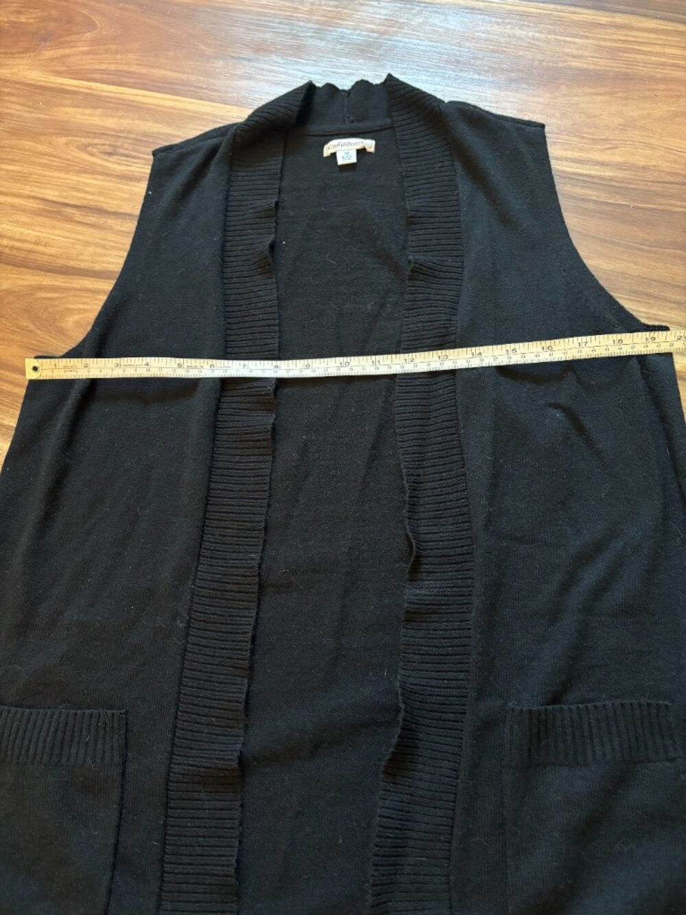 Ladies' black sweater vest with pockets - Picture 5 of 6
